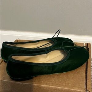 Prosperine Chic Velvet Green Ballet Flats S/36